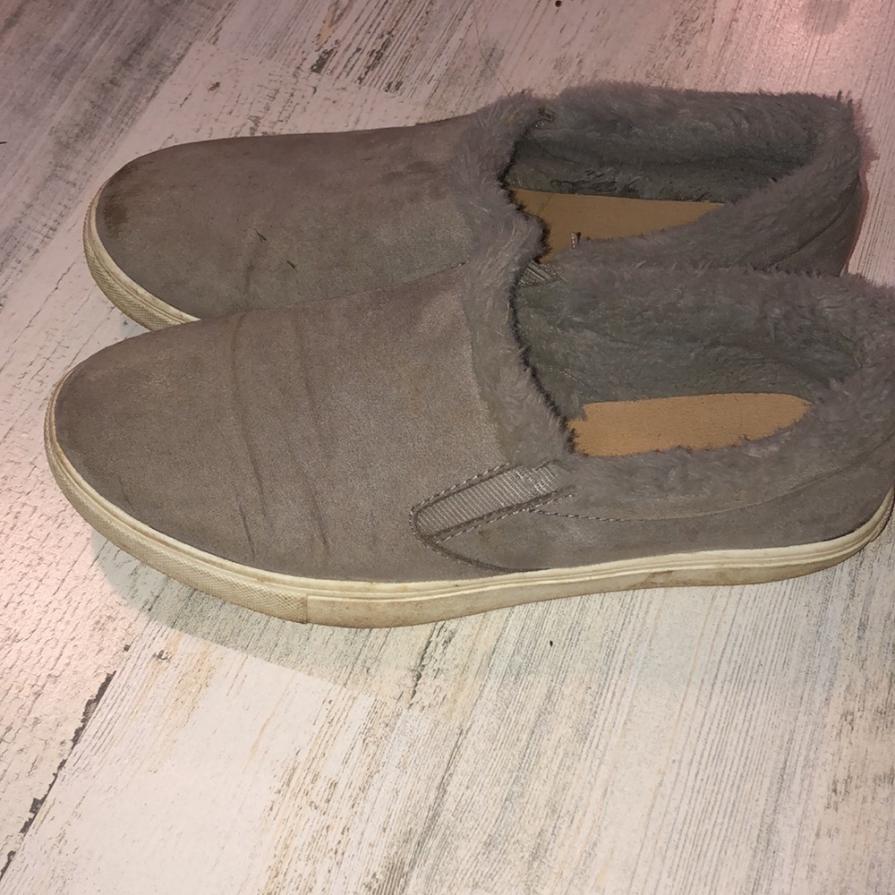 Brash loafer fuzzy slip ons flats gray fuzzy liner size 7 1/2 comfy shoes - Picture 5 of 5